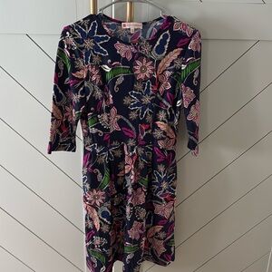 Jude Connally Brynn Fit & Flare Dress, Navy Floral, Sz XS